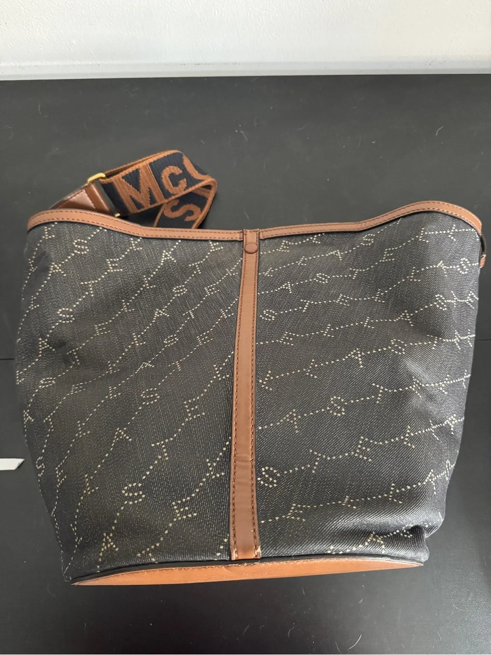 Stella McCartney S-Wave Monogram Bucket Shoulder Bag